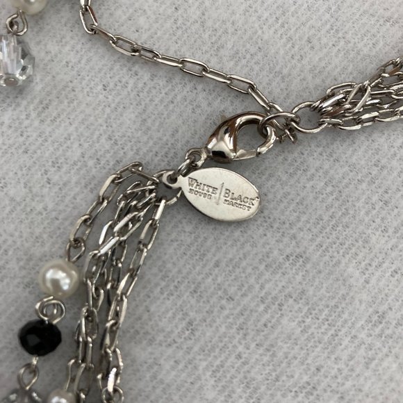 Vintage WHBM Black/Pearl/Crystal Multi-strand Necklace - Picture 6 of 8